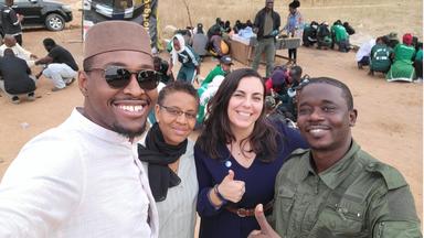 group photo of Gilles Amadou Ouedraogo and colleagues in Senegal