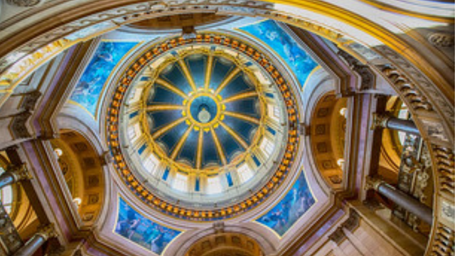 Intricate details on the ceiling of the MN State Capitol
