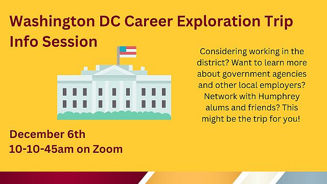 Info Session: Humphrey School Washington DC Career Exploration Trip
