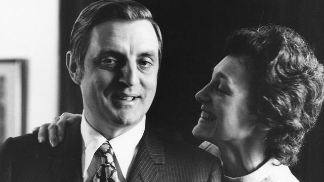 Walter and Joan Mondale in an undated black-and-white photo