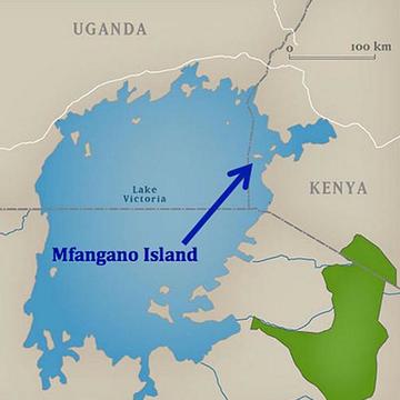 Map of Lake Victoria showing the location of Mfangano Island 