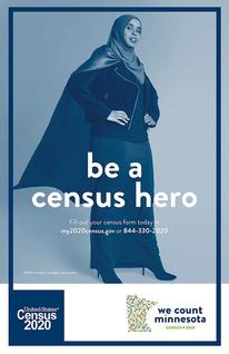 A poster promoting the 2020 census
