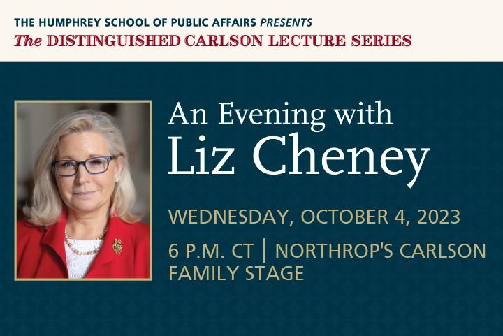 Graphic that says An Evening with Liz Cheney