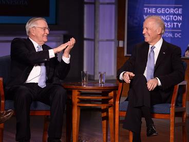 Walter Mondale and Joe Biden in 2015