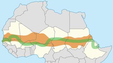 Map showing the area affected by the Great Green Wall Intiative in Africa